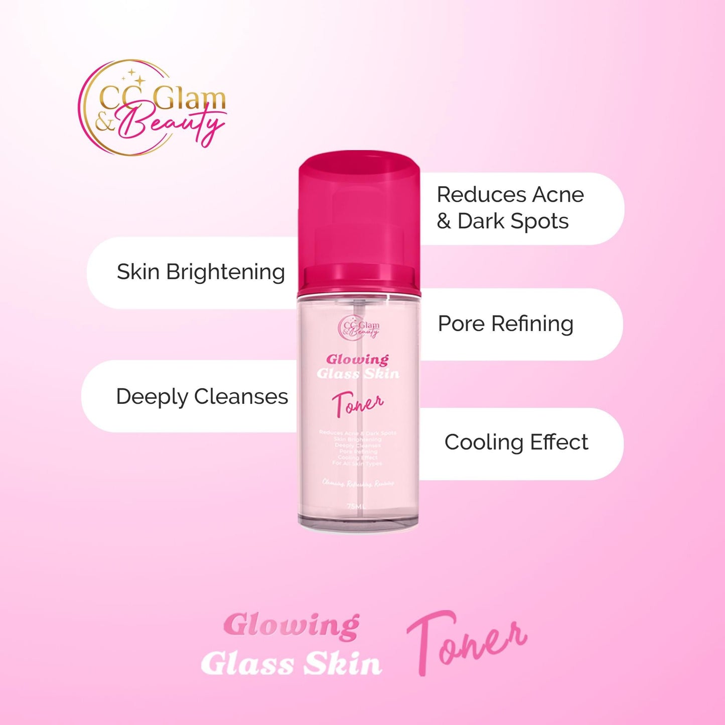 CC Glam and Beauty Glowing Glass Skin Toner 75ml