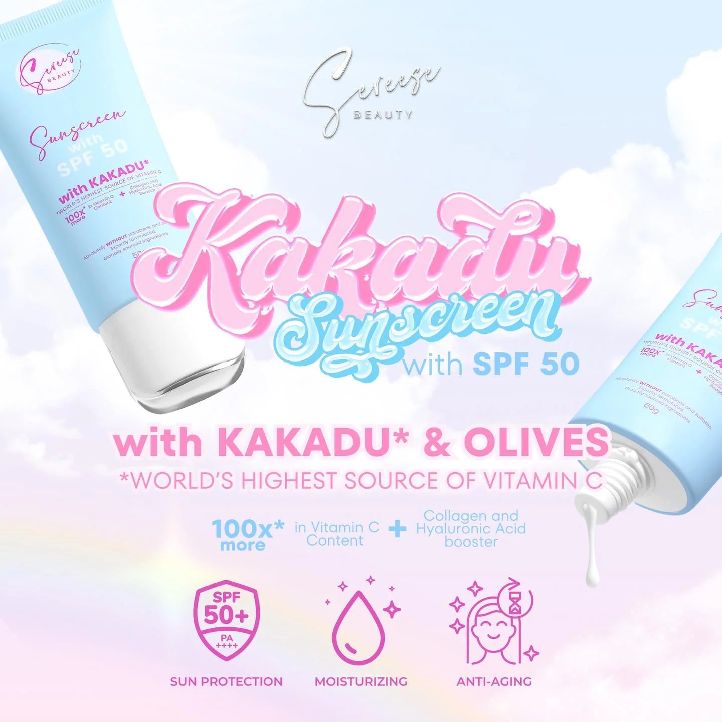 Sereese Beauty Sunscreen SPF 50 with Kakadu 50g